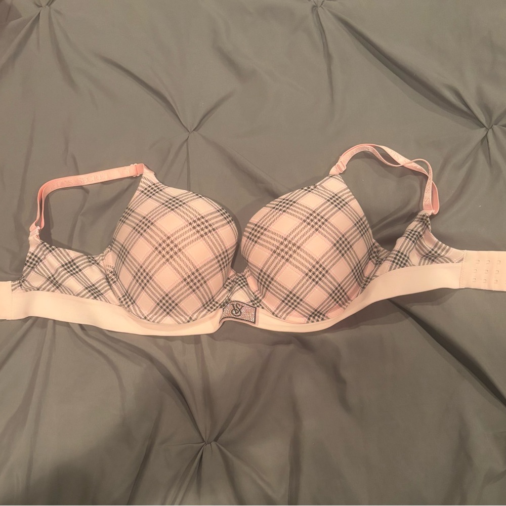 Victoria’s Secret pink plaid push up bra 32 f/ 32ddd